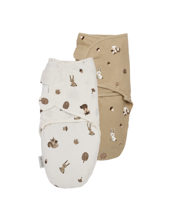 Meyco 2 Pack Swaddle Forest Animals Sand 0-3 μηνών  |  MEY-155.165.33.01B