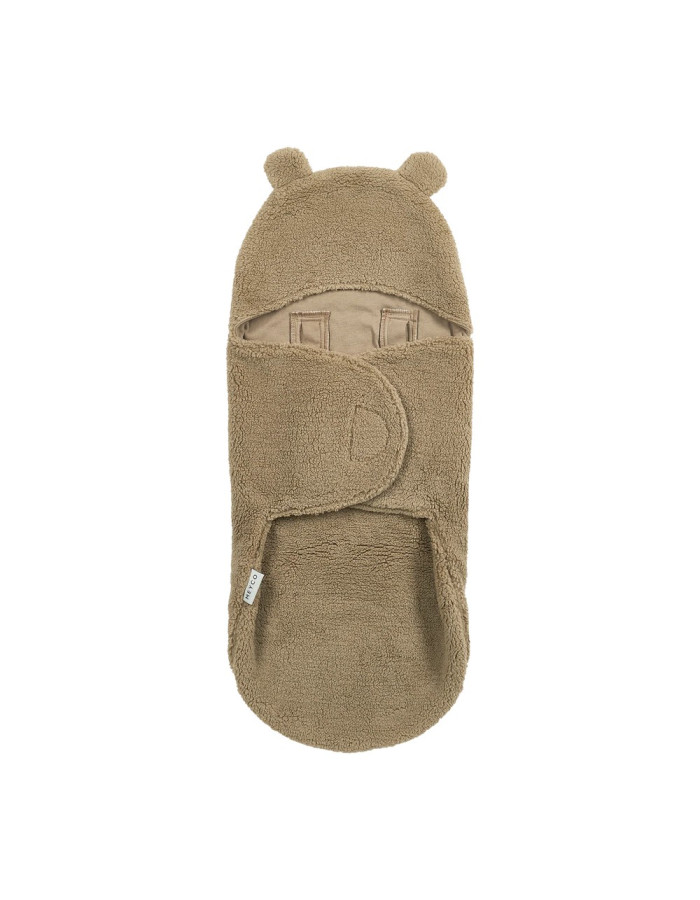 Meyco Wrap Κουβερτούλα Teddy για τη βόλτα Bear Brown
