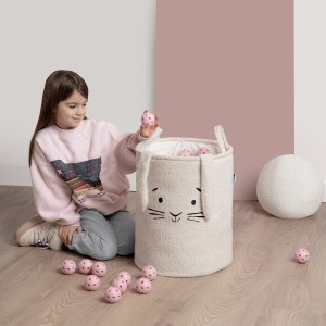 Sipo Πολυχρηστικό Καλάθι Premium Μπουκλέ Κρεμ Κουνελάκι 43L