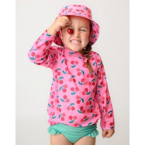 Σετ UV Μαγιώ Bucket Καπέλο Μπλούζα Cherry