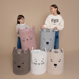 Sipo Children's Folding Laundry Basket made of Fabric Beige 1pcs