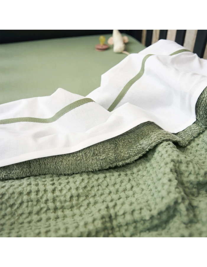 Meyco Κουβέρτα Waffle Teddy Olive Green 100x150cm  |  MEY-218.000.68.02
