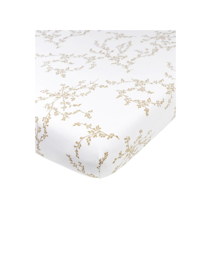 Meyco Σεντόνι με Λάστιχο Jersey Branches Sand 70×140/150cm  |  MEY-264.156.33.05A