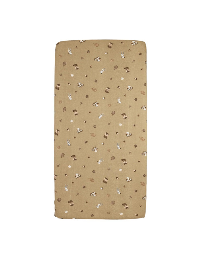 Meyco Σεντόνι με Λάστιχο Jersey Forest Animals Sand 70×140/150cm  |  MEY-264.165.33.05A