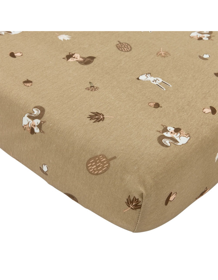 Meyco Σεντόνι με Λάστιχο Jersey Forest Animals Sand 70×140/150cm  |  MEY-264.165.33.05A