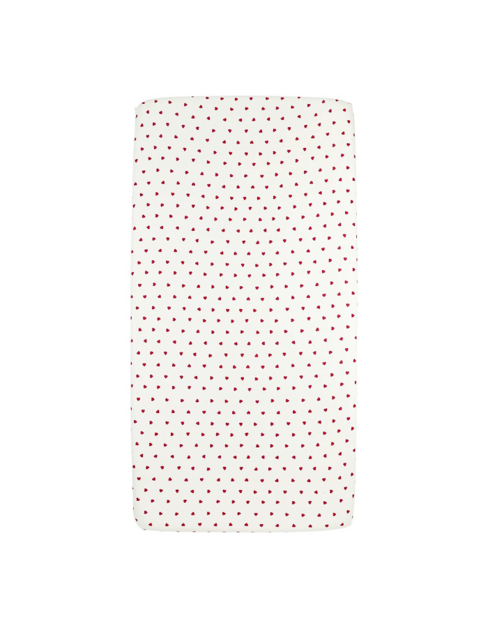 Meyco Σεντόνι με Λάστιχο Jersey Sweet Heart White/Red 70×140/150cm  |  MEY-264.225.69.05A