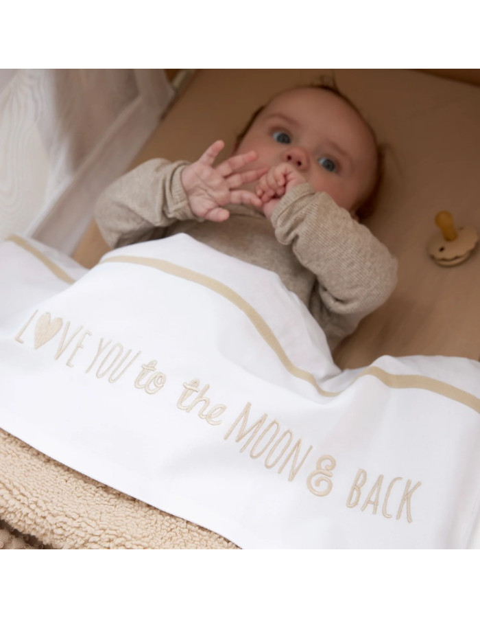 Meyco Σεντόνι Love you to the moon & back Sand 100x150cm  |  MEY-164.148.33.02