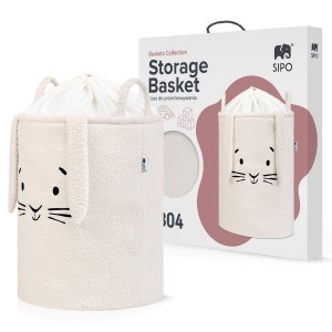 Sipo Πολυχρηστικό Καλάθι Premium Μπουκλέ Κρεμ Κουνελάκι 43L