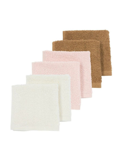 Meyco Πετσετάκια Λαβέτες Πακέτο των 6 offwhite/soft pink/toffee (30x30cm)