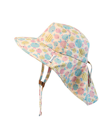 Flapjack Cape Sunhat UPF50 Kissing Fish - MEDIUM 2-4 yrs | FJKCH204M Flapjack Cape Sunhat UPF50 Kissing Fish - MEDIUM 2-4 yrs | FJKCH204M