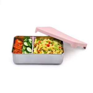 Melii – Stainless Steel Bento 2 θέσεων 740ml Ροζ