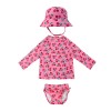 Σετ UV Μαγιώ Πάνα Bucket Καπέλο Μπλούζα Cherry - 6-12m