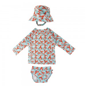 Σετ UV Μαγιώ Πάνα Bucket Καπέλο Μπλούζα Lobster