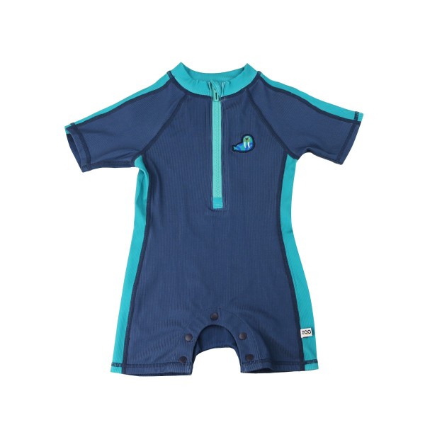 Zoocchini Κοντομάνικο Surf Suit με Στάμπα Walrus/Dark Blue - 12-24m