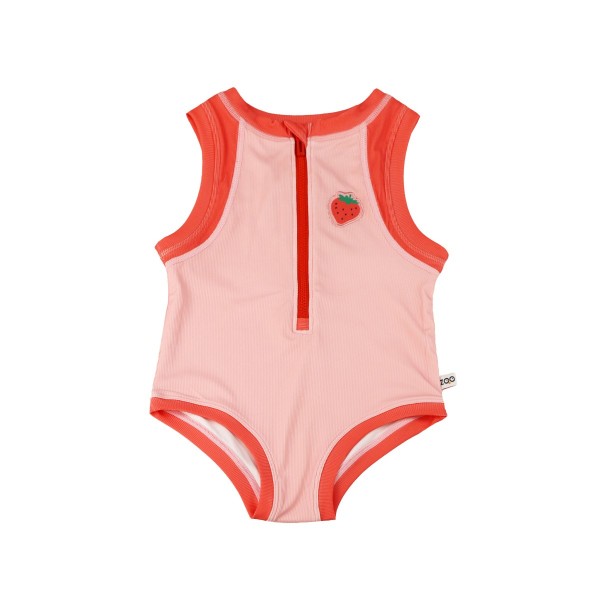 Zoocchini Ολόσωμο Μαγιώ με Στάμπα Strawberry/Pink-Red - 12-24m