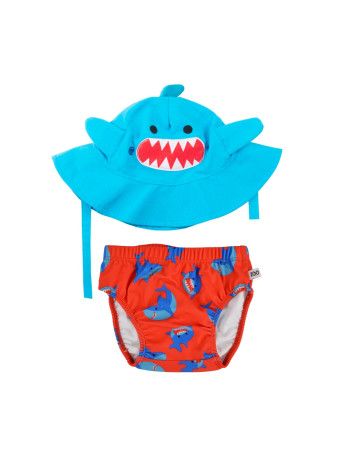 Zoocchini Kids Swimwear Set with Shade Red