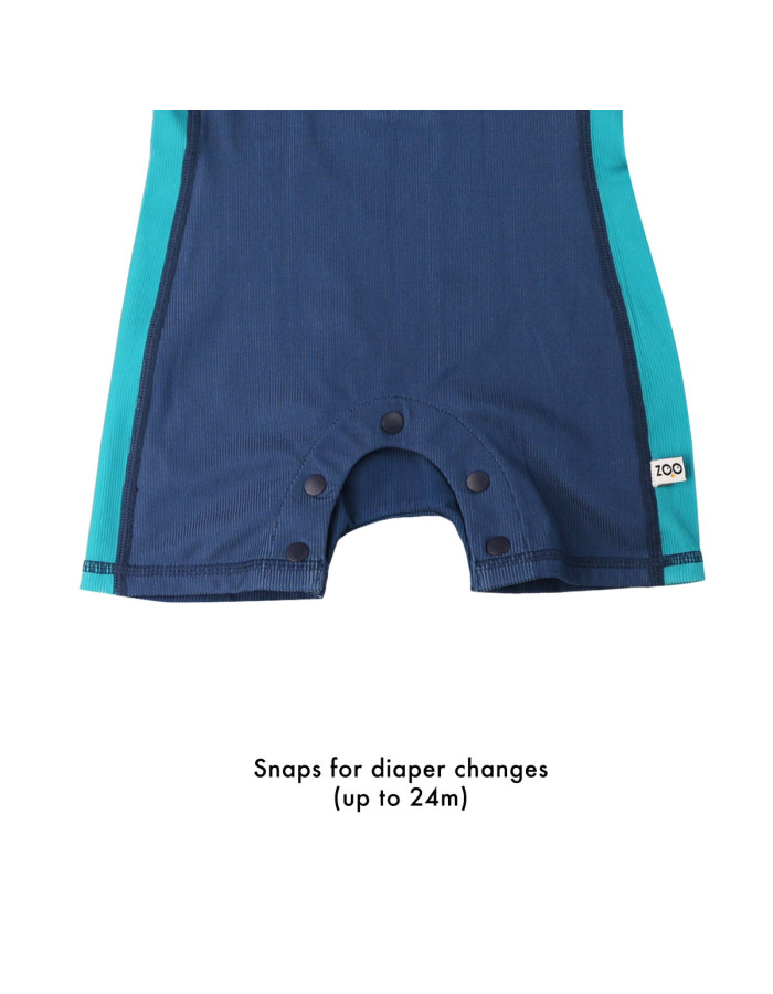 Zoocchini Κοντομάνικο Surf Suit με Στάμπα Walrus/Dark Blue