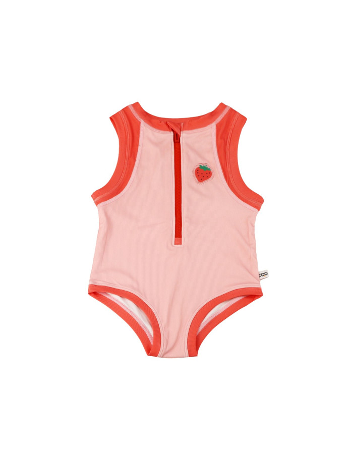 Zoocchini Ολόσωμο Μαγιώ με Στάμπα Strawberry/Pink-Red