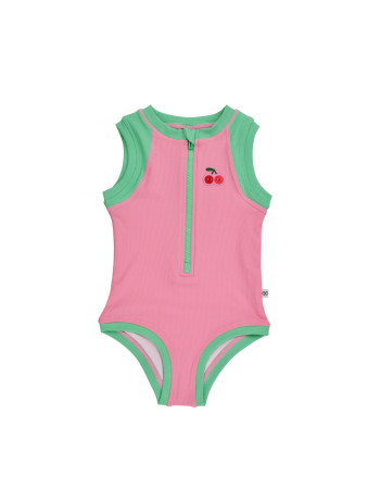 Zoocchini Ολόσωμο Μαγιώ με Στάμπα Cherry/Pink-Green 