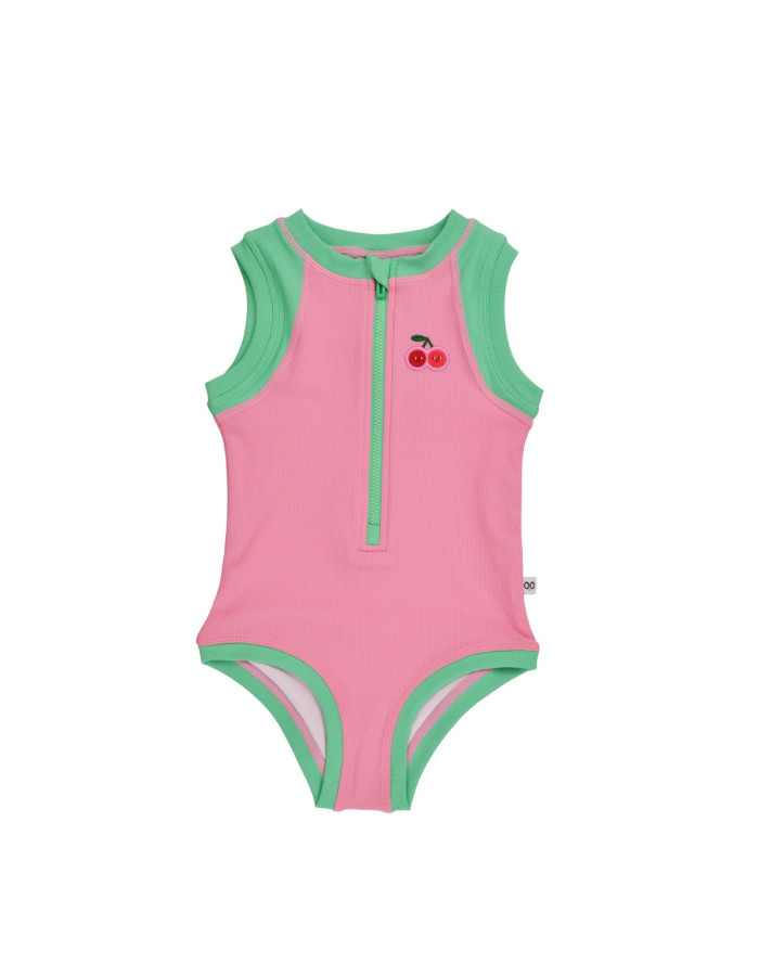Zoocchini Ολόσωμο Μαγιώ με Στάμπα Cherry/Pink-Green