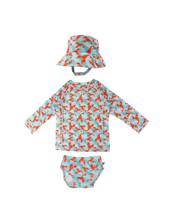 Σετ UV Μαγιώ Πάνα Bucket Καπέλο Μπλούζα Lobster - 12-24m  |  ZOO16023-12-24M