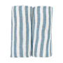 Meyco Σετ 100% Βαμβακερές Μουσελίνες 70x70cm (2 τμχ.) - Fat Stripe Jeans Blue  |  MEY-267.253.78.04B