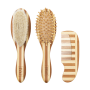 Meyco Βρεφικό Σετ Περιποίησης Μαλλιών Bamboo Stripe Natural/Walnut (3 τεμ.)  |  MEY-293.132.CX.00