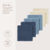 Meyco Πετσετάκια Λαβέτες Πακέτο των 6 Natural/jeans blue/indigo (30x30cm)  |  MEY-167.000.CW.02E