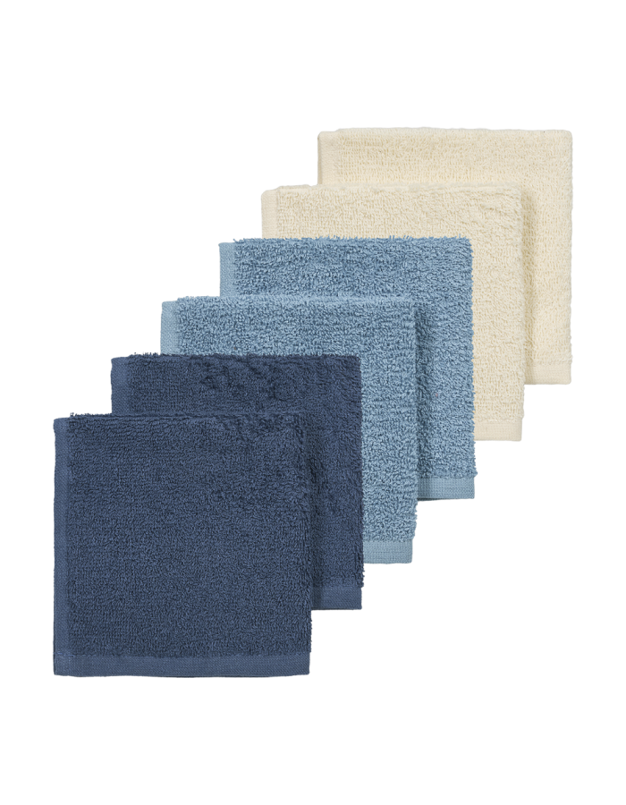 Meyco Πετσετάκια Λαβέτες Πακέτο των 6 Natural/jeans blue/indigo (30x30cm)  |  MEY-167.000.CW.02E