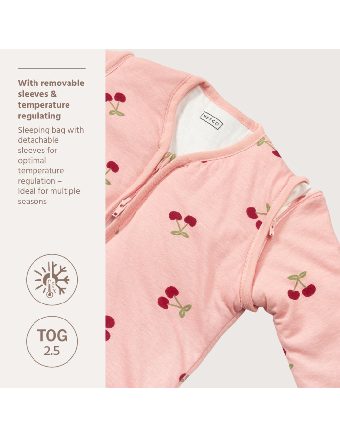Meyco Υπνόσακος Cherry Soft Rose με αποσπώμενα μανίκια και ποδαράκια - 104cm | MEY-327.264.73.06 Meyco Υπνόσακος Cherry Soft Rose με αποσπώμενα μανίκια και ποδαράκια - 104cm | MEY-327.264.73.06