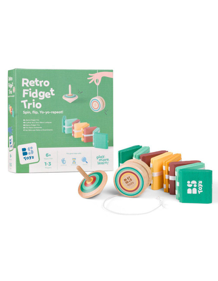 Bs Toys – Σετ 3 Retro Fidget Παιχνίδια 100% FSC Wood  |  GA559
