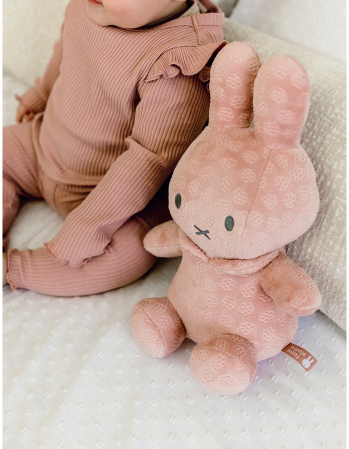 Λούτρινο Από Βελουτέ Ύφασμα 30cm Ροζ Miffy Flowers | 47-3895