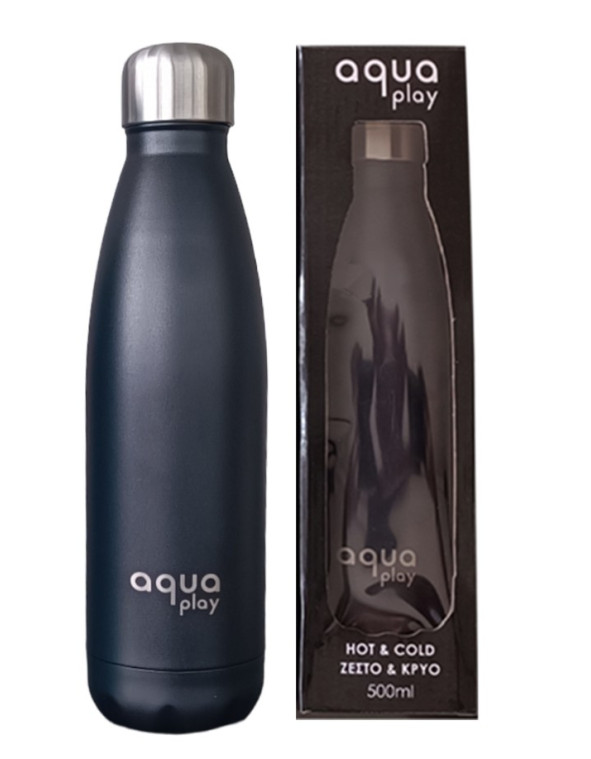 Μπουκάλι Θερμός 500 ml AquaPlay Μαύρο | 64-03