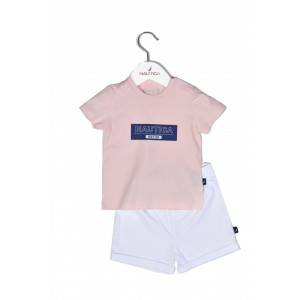 Design 12 Σετ T-Shirt & Shorts Jersey Pink/White 86cm 12-18 μηνών | 49-2021-86/12
