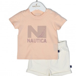 Design 16 Σετ T-Shirt & Shorts Jersey Salmon/Ecru 98cm 3 ετών | 49-2021-98/16