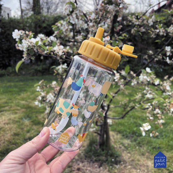 Διάφανο Παγούρι με Αποσπώμενο Καλαμάκι 350ml Farm - Petit Jour Paris | 52-900/15