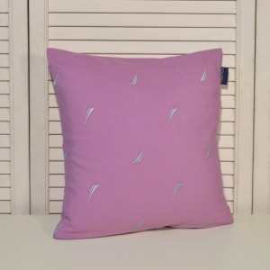 Διακοσμητική Μαξιλαροθήκη Λιλά Λονέτα Κεντητή με Γκρι Κέντημα | 49-10201/223