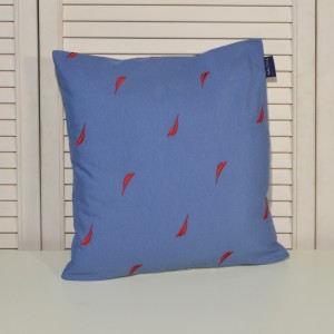 Διακοσμητική Μαξιλαροθήκη Μπλε Λονέτα με Κόκκινο Κέντημα Des. 222 | 49-10201/222