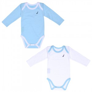 Εσώρουχα Σετ 2 τεμ 74 cm Μακρύ Μανίκι Σιέλ 100% Βαμβάκι Jersey | 46-2011-74/11