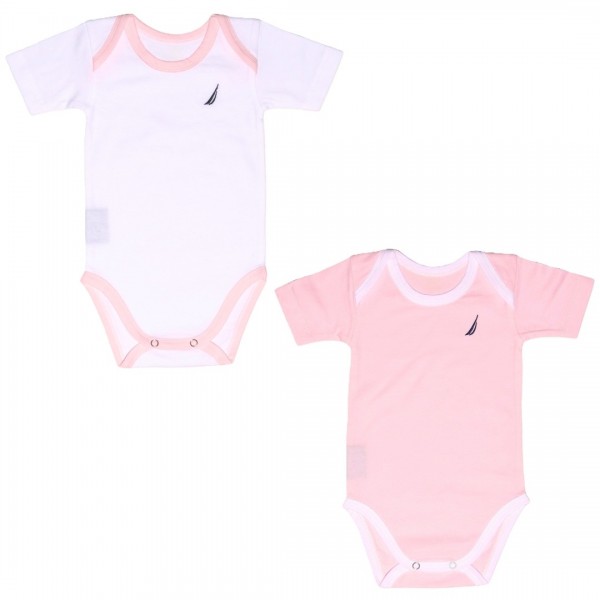 Εσώρουχα Σετ 2 τεμ. 80 cm Κοντό Μανίκι Ροζ 100% Βαμβάκι Jersey | 46-2010-80/12