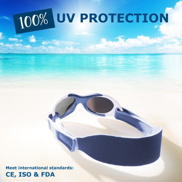 Γυαλιά Ηλίου για Παιδιά 0-18 μηνών Σκούρο Μπλε-Λευκό Baby Surfer Mausito | 57-80061