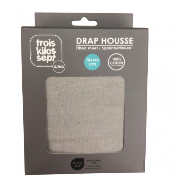 Κατωσέντονο με Λάστιχο Μακώ Jersey Γκρι 70x140cm Trois Kilos Sept | 55-8161003