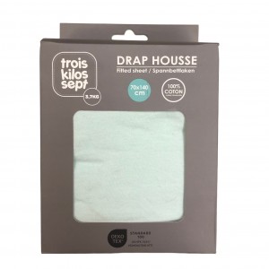 Κατωσέντονο με Λάστιχο Μακώ Jersey Μέντα 70x140cm Trois Kilos Sept | 55-8161007