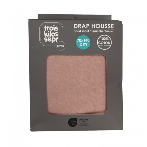 Κατωσέντονο με Λάστιχο Μακώ Jersey Σκούρο Ροζ 70x140cm Trois Kilos Sept | 55-8161006