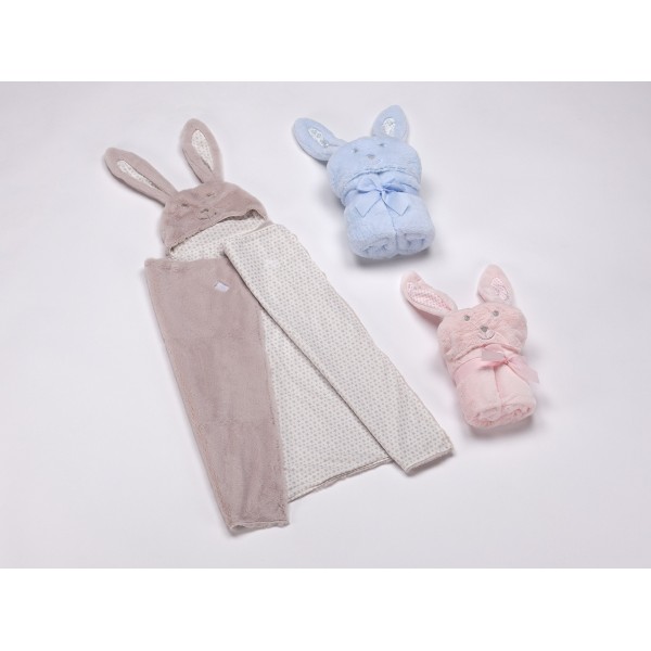 Κουβέρτα Pompon Rabbit 75Χ95cm - Ροζ - MORA | 58-5388/04