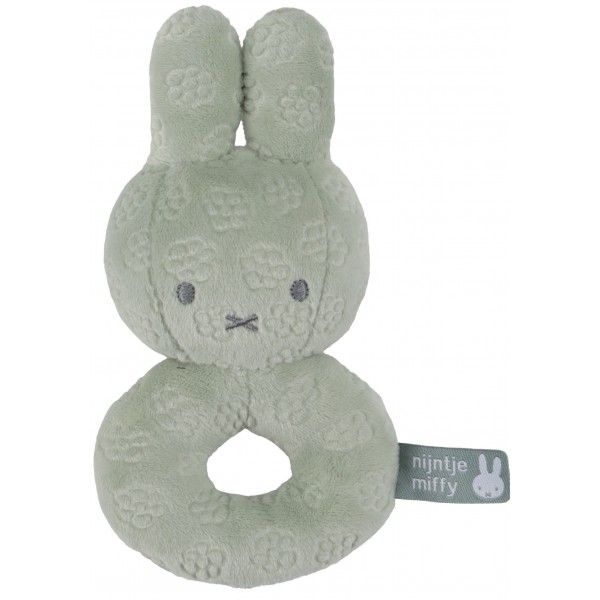 Κουδουνίστρα Από Βελουτέ Ύφασμα Πράσινο Miffy Flowers | 47-3888