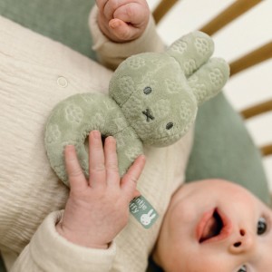 Κουδουνίστρα Από Βελουτέ Ύφασμα Πράσινο Miffy Flowers | 47-3888