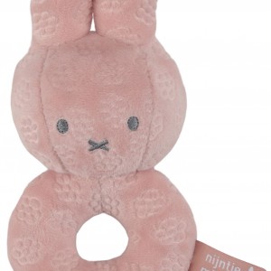 Κουδουνίστρα Από Βελουτέ Ύφασμα Ροζ Miffy Flowers | 47-3887