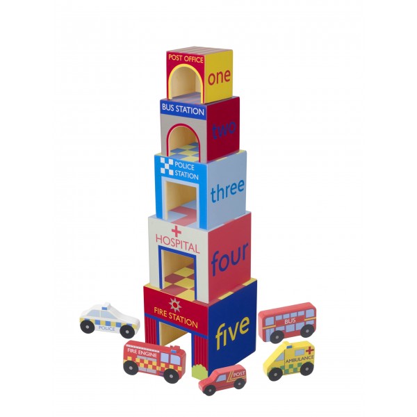 Κυβοι Στοίβαξης Αυτοκίνητα της Πόλης - Orange Tree Toys | 60-12350