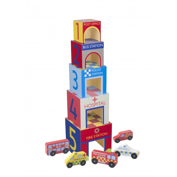 Κυβοι Στοίβαξης Αυτοκίνητα της Πόλης - Orange Tree Toys | 60-12350